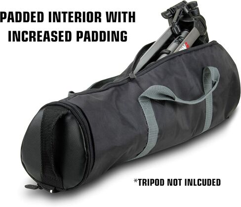 USA Gear Padded Tripod Case Bag - Holds Tripods from 21 to 35 inches - Adjustable Size Extension, Storage Pocket and Shoulder Strap for Professional Camera Accessories and Photo Carrying Needs in Saudi Arabia