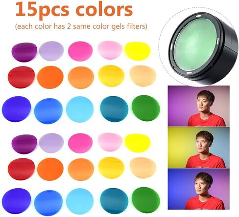غودوكس مجموعة فلاتر الوان V-11C فلاتر جل ملونة 15 2 لكاميرا غودوكس V1 Series ومضات برأس دائري in Kuwait