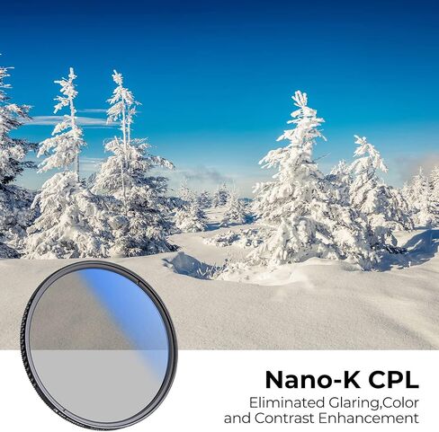 K&F Concept 46mm Circular Polarizer Lens Filter Ultra-Slim Optical Glass | 18 Multi-Coated Circular Polarizing Filter for Camera Lens with Cleaning Cloth (K Series) FC301 in Kuwait