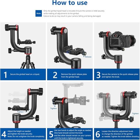 نيوير راس ثلاثي القوائم احترافي شديد التحمل من الياف الكربون GM100 مع لوحة سريعة الفك 1/4 انش، هيكل محمل يدعم تصوير بانورامي اكثر سلاسة 360 درجة لكاميرا دي اس ال ار حتى 30 باوند/13.6 كغم in Kuwait
