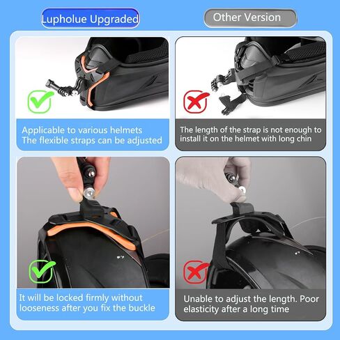 Motorcycle Helmet Chin Strap Mount Compatible with GoPro Hero 13, 12, 11, 10, 9, 8, 7, (2018), 6, Hero Black, DJI Osmo Action 5 pro/4/3/2,Insta360 ONER AKASO Campark YI and More（Black） in Saudi Arabia