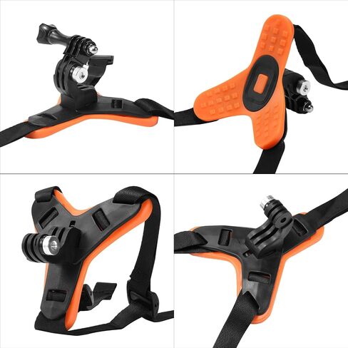 Motorcycle Helmet Chin Strap Mount Compatible with GoPro Hero 13, 12, 11, 10, 9, 8, 7, (2018), 6, Hero Black, DJI Osmo Action 5 pro/4/3/2,Insta360 ONER AKASO Campark YI and More（Black） in Saudi Arabia
