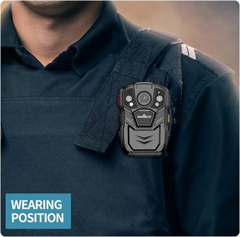 1296P UHD Body Camera with Audio (Build-in 64GB), 2 Inch Display, Night Vision, Waterproof, Shockproof, Body Worn Camera with Compact Design in Kuwait