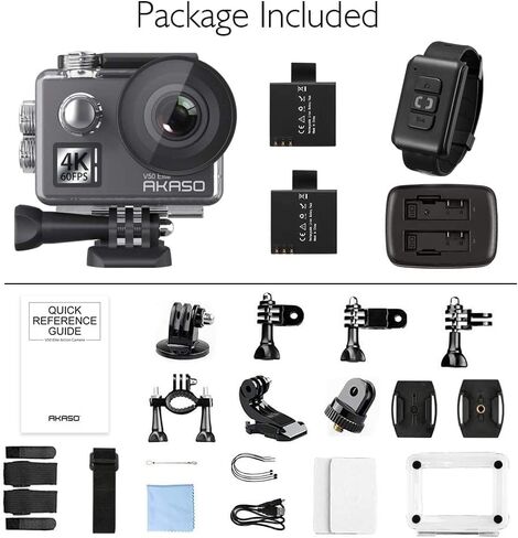 AKASO V50 Elite 4K60fps شاشة تعمل باللمس واي فاي عمل الكاميرا التحكم الصوتي EIS 131 قدم كاميرا مقاومة للماء 8X التكبير التحكم عن بعد in Kuwait