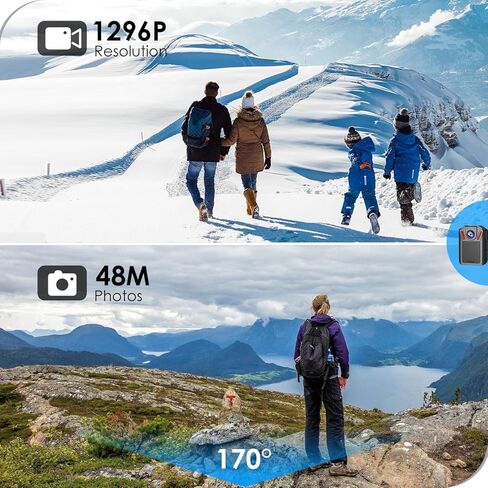 كاميرا الجسم maigevi 128G - كاميرا الجسم Police Body Cam 2K مع تسجيل الصوت والفيديو، كاميرا يتم ارتداؤها على الجسم لمدة 12 ساعة، كاميرا يمكن ارتداؤها لإنفاذ القانون، المنزل، الرياضة، الأمن، العمل in Kuwait