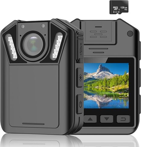 كاميرا maigevi 128G يتم ارتداؤها على جسم الشرطة لإنفاذ القانون، كاميرات الجسم يمكن ارتداؤها مع مشبك، كاميرا الجسم 1080 بكسل، تسجيل لمدة 10 ساعات، كاميرا الجسم للمدنيين والشرطة in Kuwait