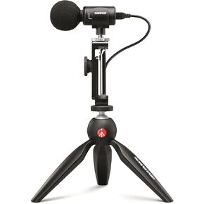 Shure MV88+ Stereo USB Microphone - Condenser Microphone for Streaming and Recording Vocals & Instruments, Mac & Windows Compatible, Real-Time Headphone Monitoring Output, Travel Friendly - Black