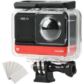 حافظة مضادة للماء لكاميرا الحركة Insta360 ONE RS 360 درجة، غطاء غوص مع غطاء عدسة سيليكون يدعم 60 M/198FT ملحقات الغوص تحت الماء in Kuwait
