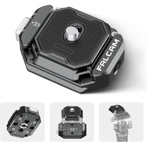 ULANZI F38 Camera Quick Release Plate w 1/4" to 3/8" Screw Thread, Quick Release System QR Plate Camera Tripod Mount Adapter for Sony Canon Monopod DSLR Stabilizer Slider DJI Switch Between Stablizer