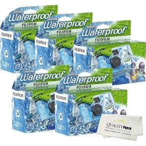 Fujifilm Quick Snap Waterproof 27 exposures 35mm Camera 800 Film, 1 Pack + Quality Photo Microfiber Cloth (5 Pack) in Saudi Arabia