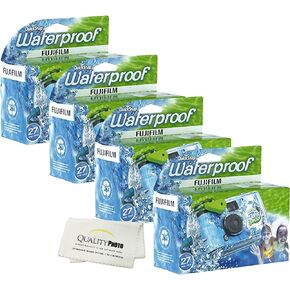 Fujifilm Quick Snap Waterproof 27 exposures 35mm Camera 800 Film, 1 Pack + Quality Photo Microfiber Cloth (4 Pack) in Saudi Arabia