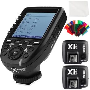 Godox XPro-C TTL Wireless Flash Trigger Transmitter and Receiver Set for Canon Cameras, with 2* X1R-C Controller Receiver, 1800s High Speed Sync and 11 Customized Functions