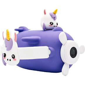 Kidamento Kids Digital Camera & Video Camcorder, Unique Air-Plane Design with Silicone Wristband, Selfie Camera, 32GB Memory Card Included, Neck Strap Doubles as Charging and USB Cable - Model V in Kuwait