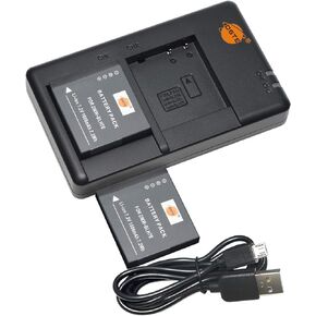 حزمة بطارية ليثيوم DSTE 7.2 فولت 1000 مللي أمبير DMW-BLH7E (عبوتين) وشاحن مزدوج متوافق مع الكاميرا الرقمية باناسونيك DMW-BLH7 DMW-BLH7PP DMW-BLH7GK وLumix DMC-GM1KD DMC-GM1KEB DMC-GM1KK in Kuwait