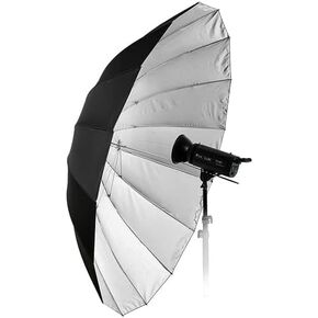 Fotodiox Pro 16-Rib, 72" Black and Silver Reflective Parabolic Umbrella with Neutral White Diffusion Cover in Saudi Arabia
