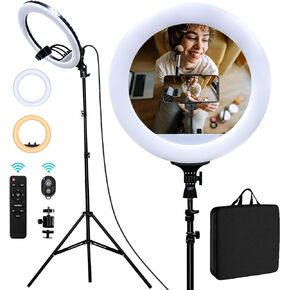 Ring Light - 21 inch 60 W Dimmable LED Ring Light Kit with Stand - Adjustable 3000-6000 K Color Temperature Lighting for Vlog, Makeup, YouTube, Camera, Photo, Video - Control with Remote in Saudi Arabia