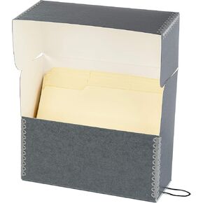 Lineco Archival Document Storage Box, 12.5" x 10.5" x 5", Gray | Acid-Free, 12 Letter Sized File Folders Included, Organizer for Prints, Photos, Papers, Pack of 2 in Kuwait