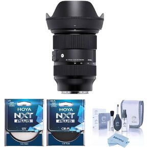 عدسة سيجما 24-70 ملم F2.8 DG DN Art لسوني E، حزمة مع طقم مرشح Hoya NXT Plus 82 ملم UV+CPL، طقم تنظيف، قماش in Saudi Arabia