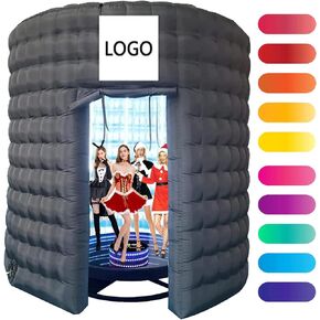 Inflatable Background Wall Suitable for 360 Photo Booth Machine with Silver Reflective Background 158inch Customize Logo Suitable for 360 Photo Booth Machines/Show Parties/Wedding Photography in Kuwait