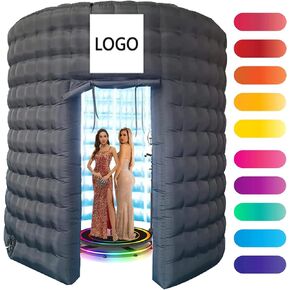 360 Photo Booth Background Wall 118inch/148 inch/158inch Customize Logo Adjustable in 10 Colors Suitable for 360 Photo Booth Machines/Show Parties/Wedding Photography (Two Door 3m)