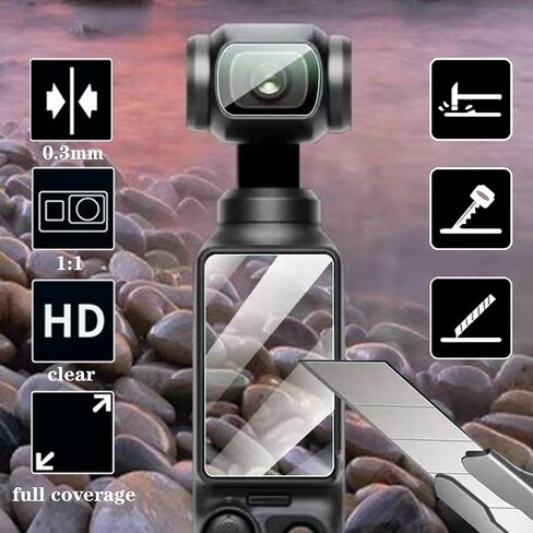 debous Screen Protector for DJI Osmo Pocket 3,Lcd Lens Anti-scratch Tempered Glass Hard Protective Film Cover (3+3pcs) in Kuwait