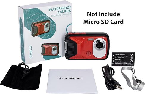 كاميرا تحت الماء 17FT كاميرا رقمية مقاومة للماء 21MP كاميرات رقمية للتصوير الفوتوغرافي Full HD 1080P كاميرا فيديو كاميرا مقاومة للماء للأطفال الطلاب المراهقين المبتدئين (أحمر) in Kuwait