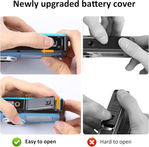 4K Underwater Camera with 32GB Card 11FT Waterproof Camera 48MP Autofocus IPS Dual-Screen(3"/2") Selfie Underwater Cameras for Snorkeling, Digital Camera 1500mAh Battery Cover Easy to Open(Blue) in Kuwait