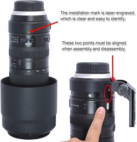 iShoot Tripod Mount Ring, CNC Metal Lens Collar Support for Tamron SP 150-600mm f/5-6.3 Di VC USD G2 Lens A022, Built-in Arca Type 70mm Quick Release Plate for Arca-Swiss Fit Tripod Head in Saudi Arabia