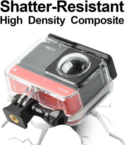 حافظة مضادة للماء لكاميرا الحركة Insta360 ONE RS 360 درجة، غطاء غوص مع غطاء عدسة سيليكون يدعم 60 M/198FT ملحقات الغوص تحت الماء in Kuwait