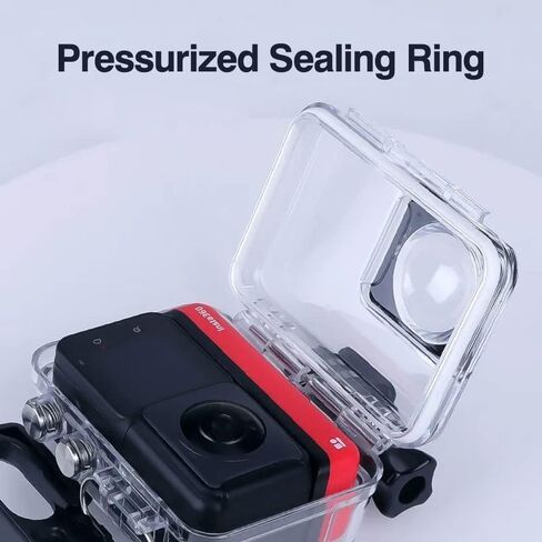 حافظة مضادة للماء لكاميرا الحركة Insta360 ONE RS 360 درجة، غطاء غوص مع غطاء عدسة سيليكون يدعم 60 M/198FT ملحقات الغوص تحت الماء in Kuwait