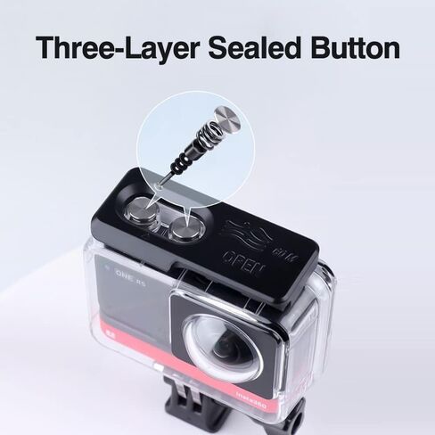 حافظة مضادة للماء لكاميرا الحركة Insta360 ONE RS 360 درجة، غطاء غوص مع غطاء عدسة سيليكون يدعم 60 M/198FT ملحقات الغوص تحت الماء in Kuwait