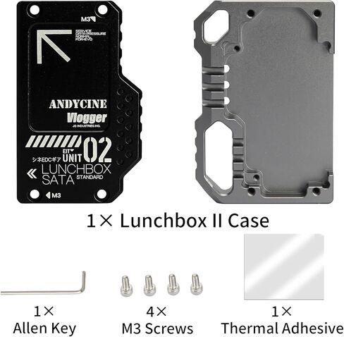 ANDYCINE Lunchbox II Black Magnalium Case for DIY SSD Compatible for Atomos Ninja V,V+, Ninja Flame, Ninja Inferno, and Shogun Inferno Monitors in Kuwait
