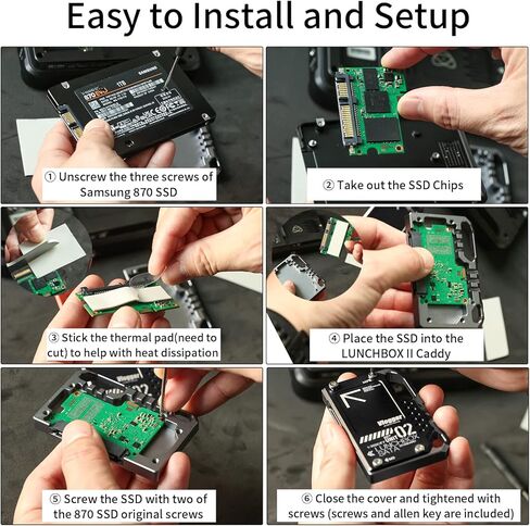 ANDYCINE Lunchbox II Black Magnalium Case for DIY SSD Compatible for Atomos Ninja V,V+, Ninja Flame, Ninja Inferno, and Shogun Inferno Monitors in Kuwait