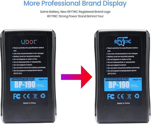 سلسلة بطاريات REYTRIC بقدرة 190 وات في الساعة و154 وات في الساعة على شكل V Mount/V-Lock مع شاحنين D-Tap بقدرة 13400 مللي أمبير في الساعة و10400 مللي أمبير في الساعة in Kuwait