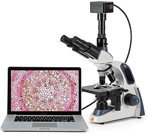 مجهر ثلاثي العينيات مركب سويفت SW380T، تكبير 40X-2500X، رأس Siedentopf، مرحلة ميكانيكية من طبقتين، مع كاميرا Swiftcam 18 ميجابيكسل وبرامج Windows/Mac/Linux وكابل USB 3.0 in Kuwait