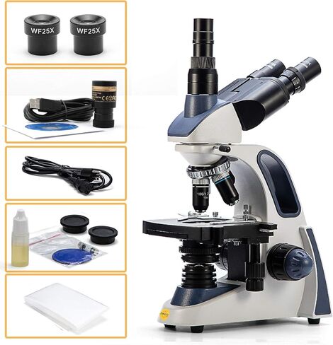 مجهر ثلاثي العينيات مركب سويفت SW380T، تكبير 40X-2500X، رأس Siedentopf، مرحلة ميكانيكية من طبقتين، مع كاميرا Swiftcam 18 ميجابيكسل وبرامج Windows/Mac/Linux وكابل USB 3.0 in Kuwait