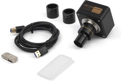 مجهر ثلاثي العينيات مركب سويفت SW380T، تكبير 40X-2500X، رأس Siedentopf، مرحلة ميكانيكية من طبقتين، مع كاميرا Swiftcam 18 ميجابيكسل وبرامج Windows/Mac/Linux وكابل USB 3.0 in Kuwait