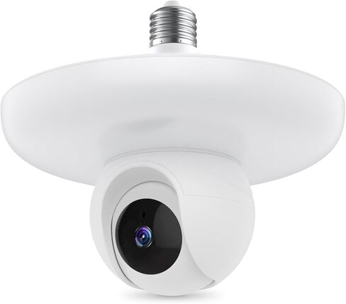 XVIM 2K Wireless Light Bulb Security Camera - 2.4G WiFi Wireless Security Camera,1,500-Lumen Brightness, Smart Floodlight Camera, Color Night Vision, Motion Detection, Cloud/SD Card Storage in Kuwait
