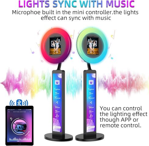 Photo Booth Compatible with Any Ipad, OHYEAHSPIN Photo Booth with Software APP Control Ring Box, Music Sync,IPad Selfie Machine with Flight Case in Kuwait
