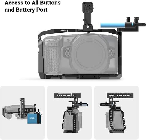 مجموعة قفص كاميرا سموريج لكاميرا السينما ذات التصميم الأسود السحري 4 كيه و6 كيف، متوافقة مع بي ام سي سي 4 كيه و6 كيه - KCVB2419 in Kuwait