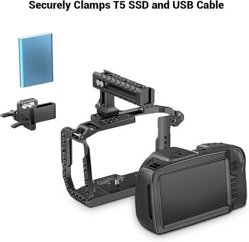 مجموعة قفص كاميرا سموريج لكاميرا السينما ذات التصميم الأسود السحري 4 كيه و6 كيف، متوافقة مع بي ام سي سي 4 كيه و6 كيه - KCVB2419 in Kuwait