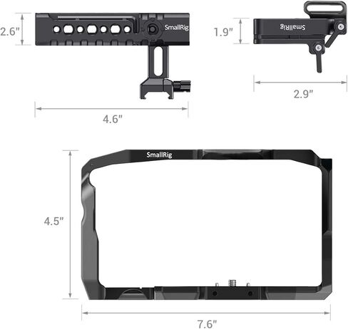 مجموعة قفص كاميرا سموريج لكاميرا السينما ذات التصميم الأسود السحري 4 كيه و6 كيف، متوافقة مع بي ام سي سي 4 كيه و6 كيه - KCVB2419 in Kuwait