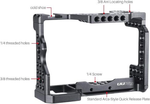 قفص كاميرا لكاميرا سوني A7III/A7RIII/M3 القياسية بنمط اركا لوحة سريعة الفك + مجموعة ملحقات مقبض علوي لسلسلة سوني a7iii in Kuwait