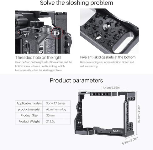قفص كاميرا لكاميرا سوني A7III/A7RIII/M3 القياسية بنمط اركا لوحة سريعة الفك + مجموعة ملحقات مقبض علوي لسلسلة سوني a7iii in Kuwait