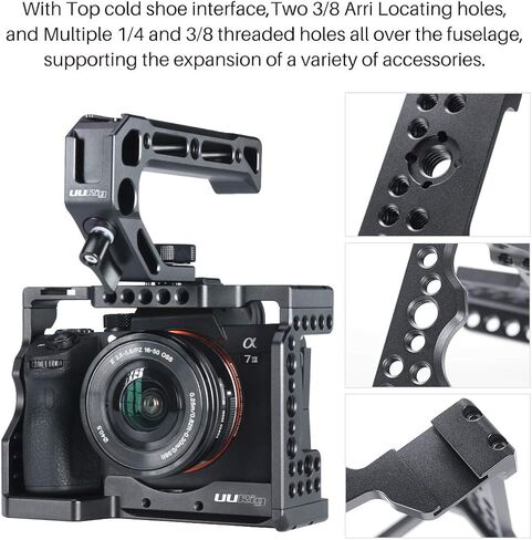 قفص كاميرا لكاميرا سوني A7III/A7RIII/M3 القياسية بنمط اركا لوحة سريعة الفك + مجموعة ملحقات مقبض علوي لسلسلة سوني a7iii in Kuwait