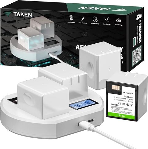 Taken Batteries for Arlo Pro and Arlo Pro 2 Surveillance Camera, 4-Pack 7.2V 2440mAh Relacement Batteries with LCD Battery Charger Station（NOT Compatible with Arlo Ultra 2, Arlo Pro 3） in Kuwait