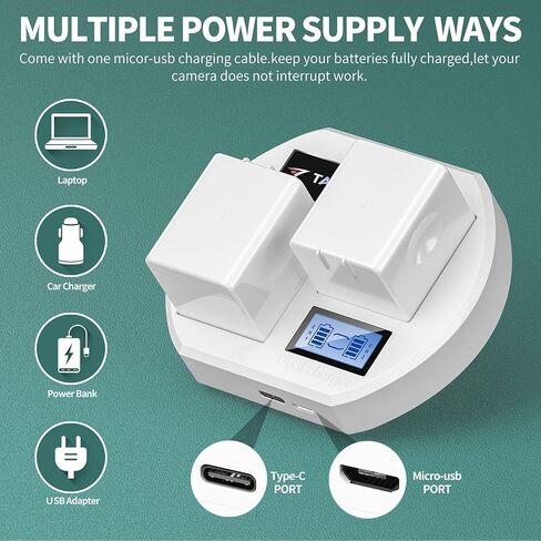 Taken Batteries for Arlo Pro and Arlo Pro 2 Surveillance Camera, 4-Pack 7.2V 2440mAh Relacement Batteries with LCD Battery Charger Station（NOT Compatible with Arlo Ultra 2, Arlo Pro 3） in Kuwait