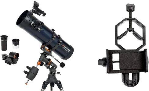 Celestron 31045 AstroMaster 130 EQ Reflector Telescope with Basic Smartphone Adapter 1.25" Capture Your Discoveries in Kuwait
