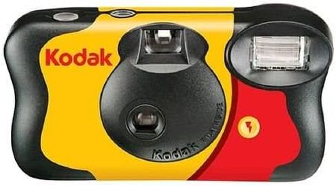 كاميرا Kodak Fun Saver للاستخدام الفردي / 27 لفة خبرة - الكمية 3 + حامل غطاء العدسة + قطعة قماش in Kuwait