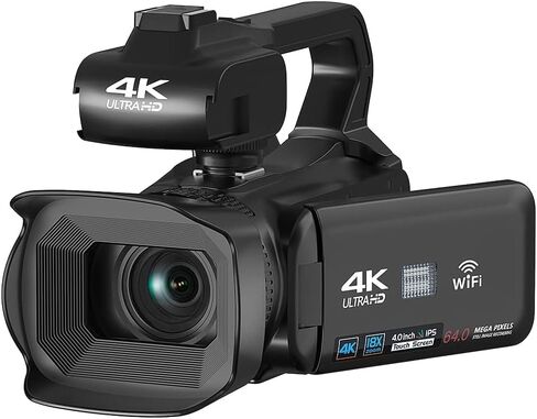 كاميرا فيديو KOMERY كاميرا فيديو UHD 4.0 بوصة كاميرا فيديو 4K 64MP مع وظيفة التركيز، كاميرا فيديو 4K تعمل باللمس تكبير 18X، كاميرا فيديو 4K مع WiFi، وظيفة HDMI وكاميرا يوتيوب in Kuwait